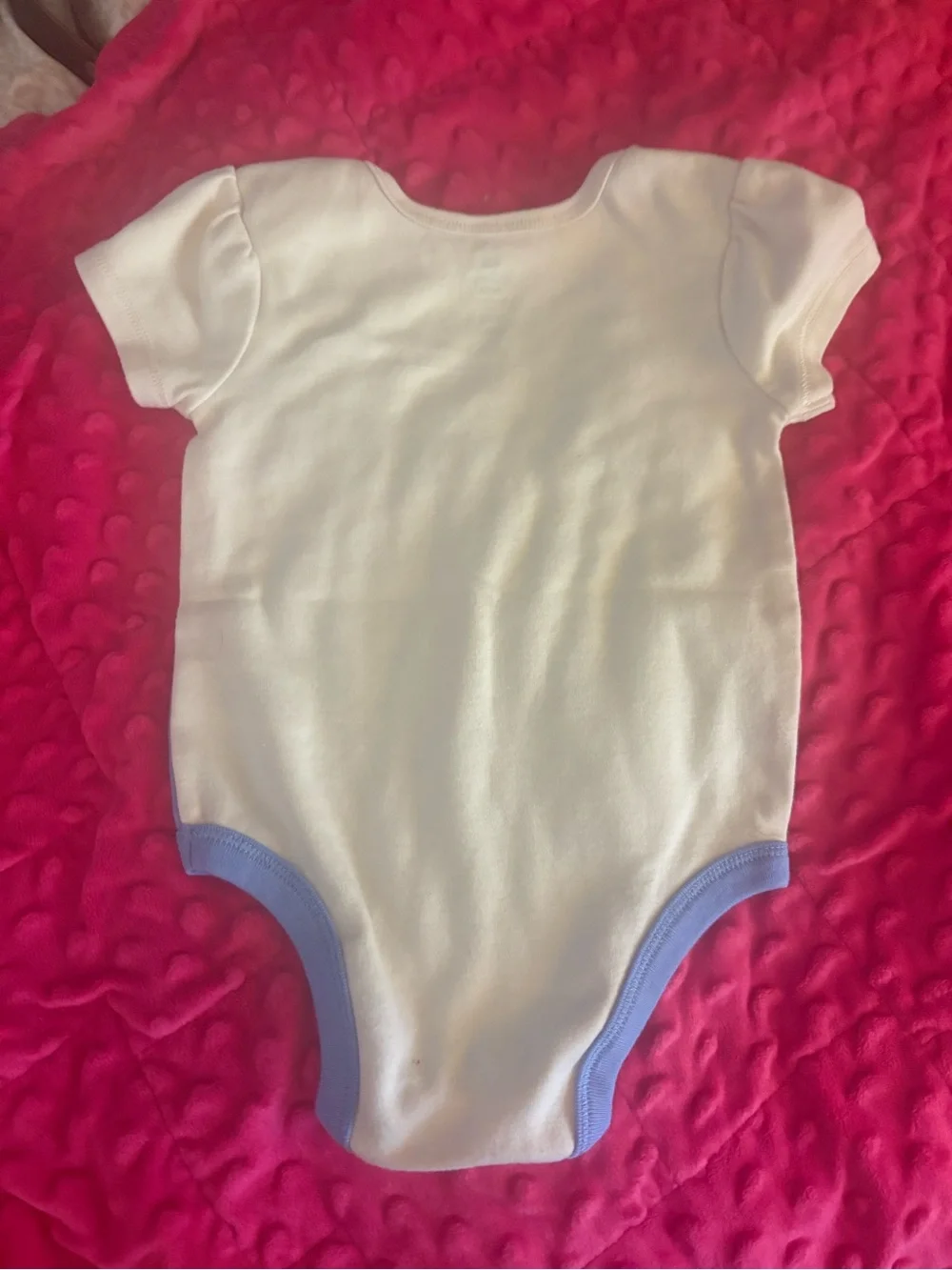 Baby Girl Blue and White Cowgirl Print One-Piece Bodysuit